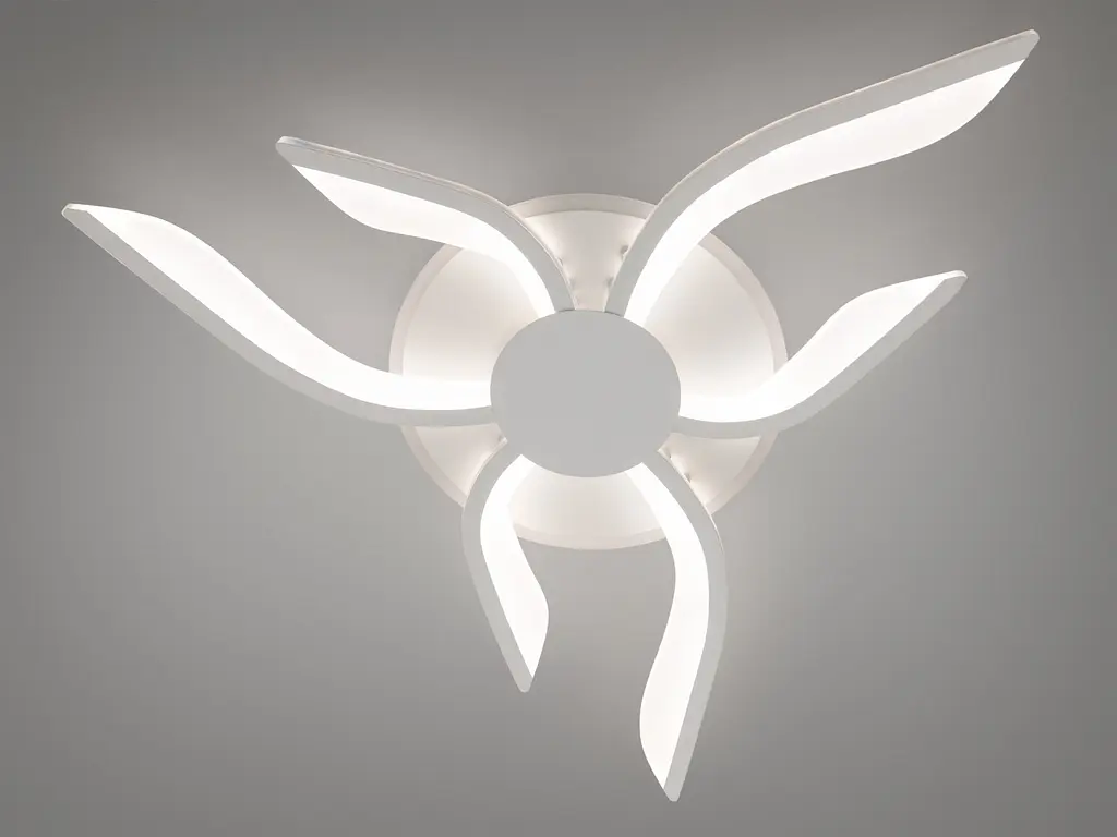 Интересная led люстра с пультом, диммером, подсветкой, 52W, белая - фото 4