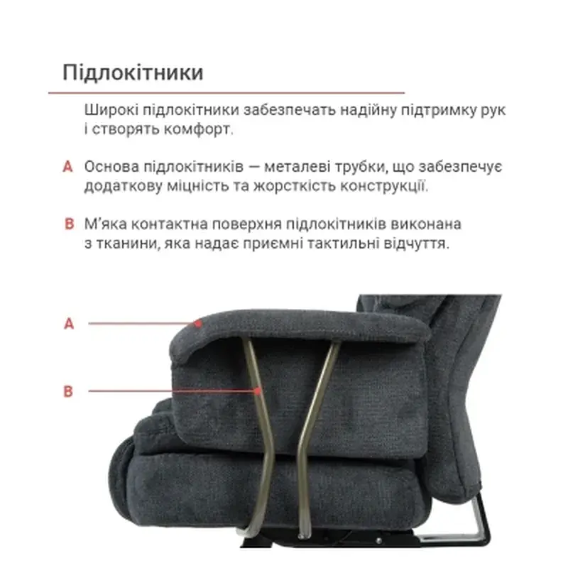 Офісне крісло Аклас Гетьман R-SR (DV-99 Black) (00172356) - фото 12