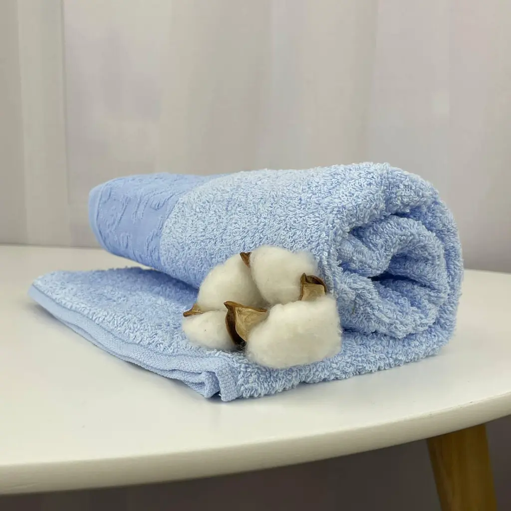 Рушник для обличчя махровий Febo Vip Cotton Botan Туреччина 6398 блакитний 50х90 см - фото 2
