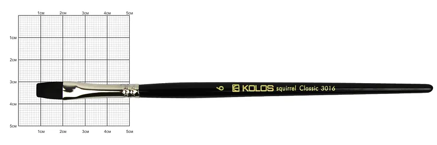 Пензель білка плоска Classic 3016 № 6 коротка ручка KOLOS (4823064904970) - фото 2