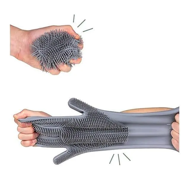 Силіконові рукавички Better Glove універсальні з ворсинками-щітками - фото 2