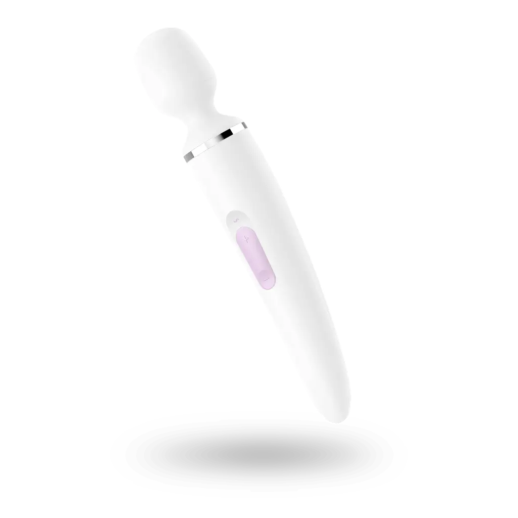 Вібромасажер Satisfyer Wand-er Woman (White/Chrome), водонепроникний, потужний, розмір XXL - фото 2