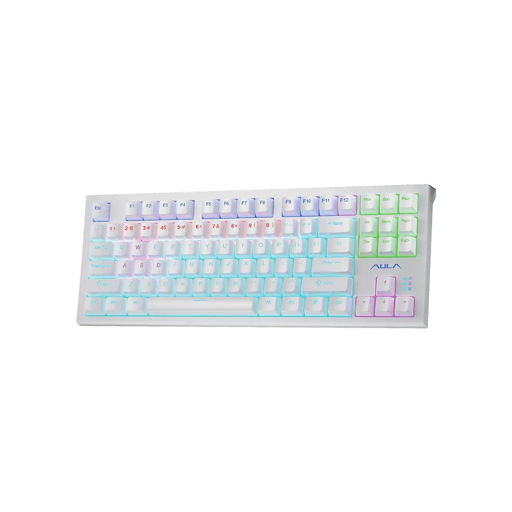 Клавіатура Aula F3032 White keycaps plus 21 Yellow keys KRGD Brown USB UA White (6948391201757) - фото 2