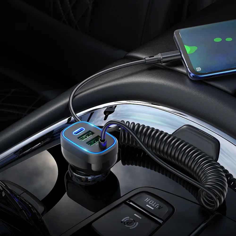Автомобільний зарядний пристрій Hoco NZ11A 2USB/ Type-C PD 30W чорний + кабель Type-C - фото 2