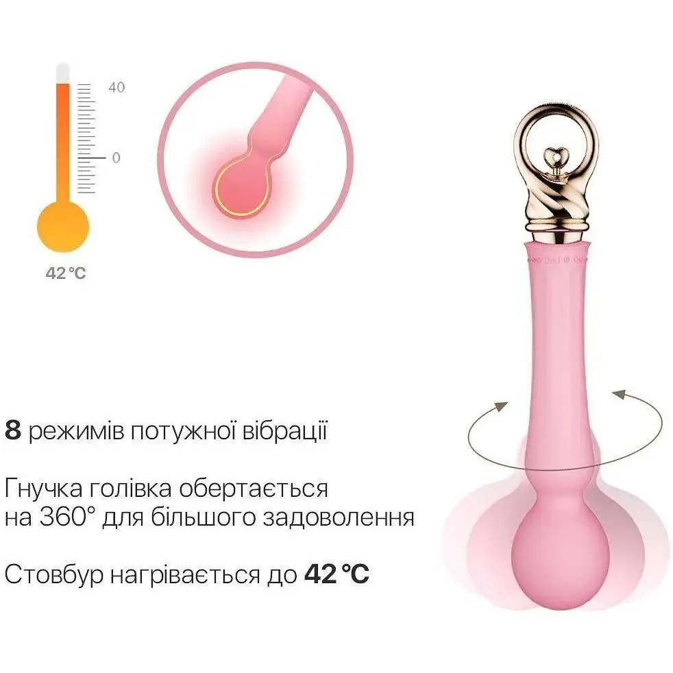Вибромассажер с подогревом Zalo Sweet Magic Confidence Wand Fairy Pink - фото 5