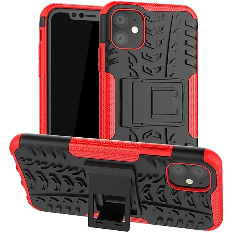 Чохол-накладка Toto Dazzle Kickstand 2 in 1 Case Apple iPhone 11 Red - фото 2