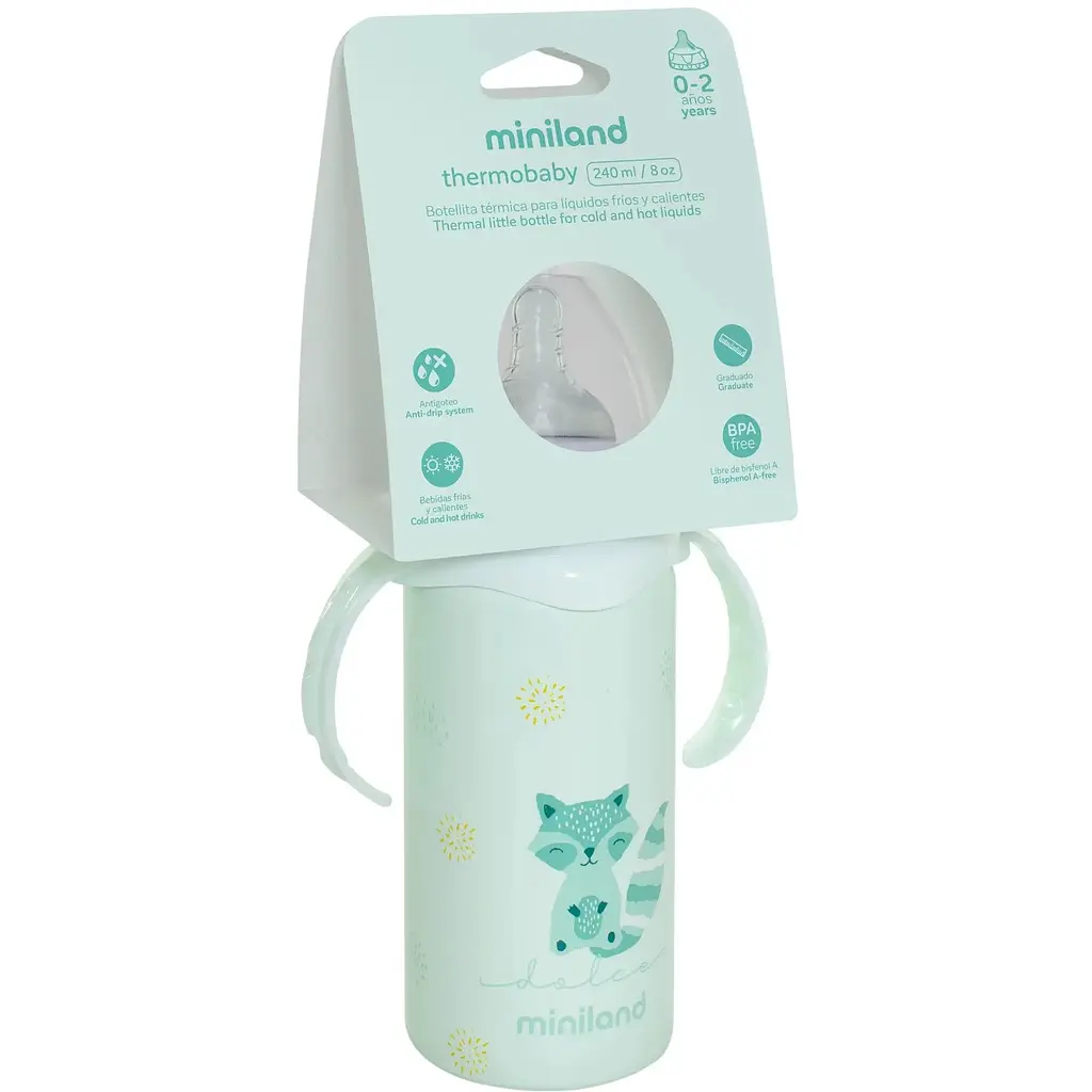 Термопоїльник Miniland Thermobaby Mint з соскою 240 мл (89589) - фото 4