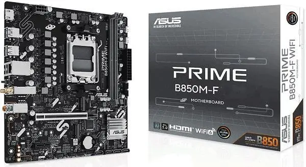 ASUS Материнська плата PRIME B850M-F sAM5 B850 2xDDR5 M.2 HDMI Wi-Fi BT mATX - фото 5
