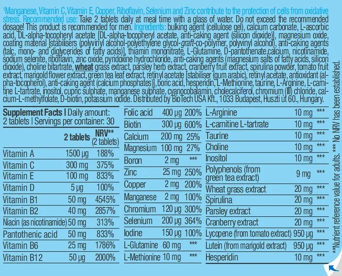 Мультивітаміни для Чоловіків Multivitamin for Men - 60 таб - фото 2