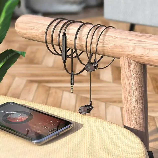 Провідні вакуумні навушники Hoco M90 Delight wired digital earphone with microphone, 3.5mm, 1.2m, black - фото 5