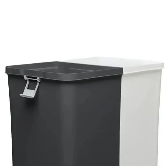 Кошик для білизни Motek подвійний білий/антрацит 40+40 л (MT-09) - фото 2