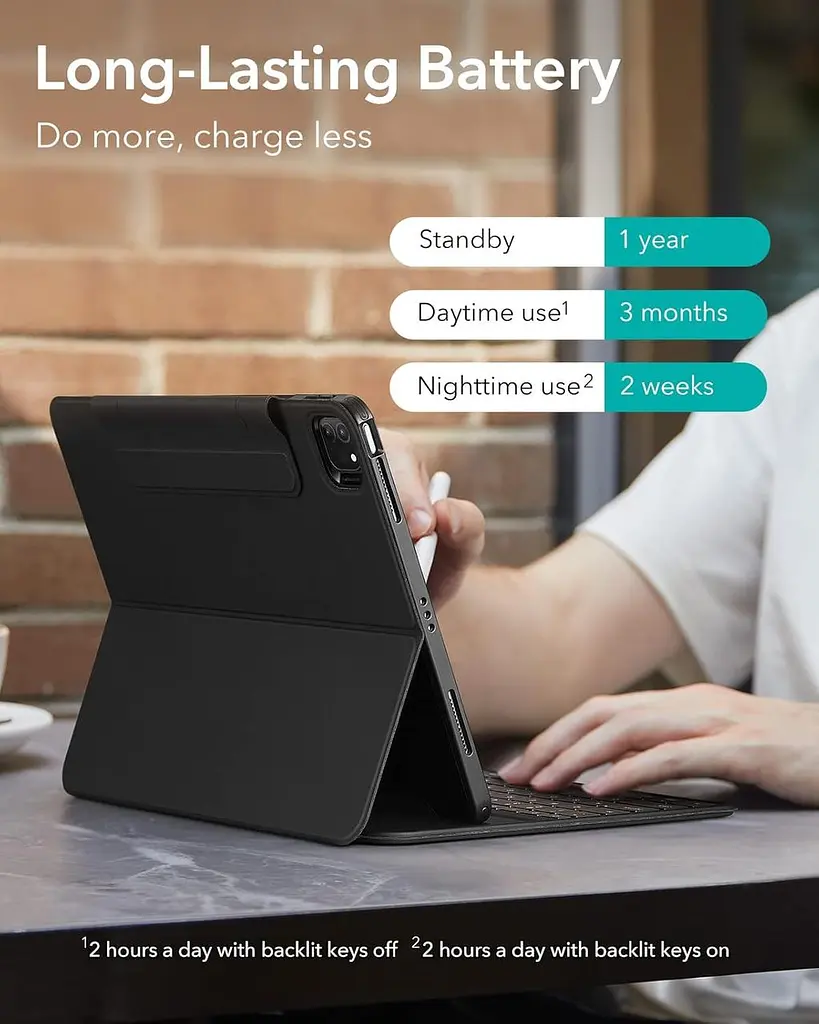 Чохол для клавіатури ESR Ascend Lite, чохол для клавіатури iPad, сумісний з iPad Pro 11/iPad Air 5/4, магнітний чохол знімний - фото 8