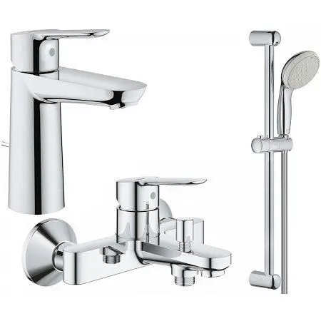 Набір змішувачів для ванни Grohe Bau Edge 123367M, Хром
