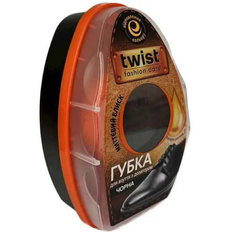 Губка для взуття TWIST З дозатором із гладкої шкіри, чорний