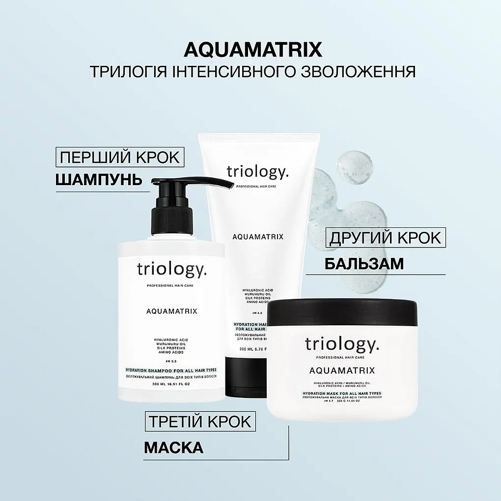 Шампунь для всіх типів волосся Triology. AquaMatrix зволожувальний 500 мл - фото 5