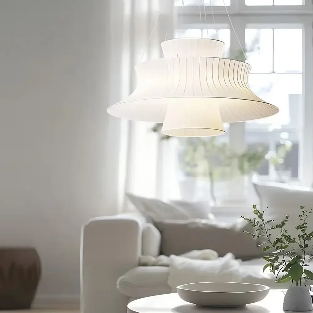 Люстра с многоуровневым белым абажуром Ø 60 см Ст. PL 055-600 | Line F - фото 7