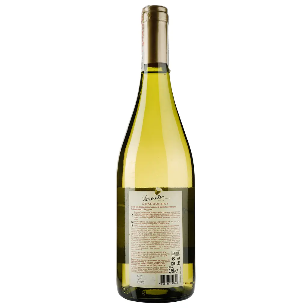 Вино Winemaker Chardonnay, 12%, 0,75 л (478755) - фото 2