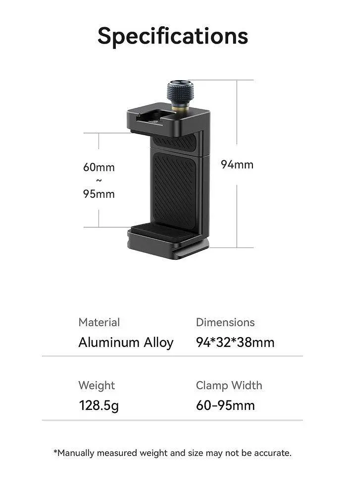 Тримач для телефону Ulanzi MA33 Arca Swiss Phone Mount (MA33 M022) Чорний - фото 10