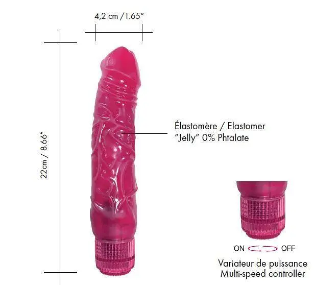 Фаллоимитатор вибратор Dorcel Jelly Boy, диаметр 4,2 см ТПЕ, плавная регулировка мощности вибрации - фото 2