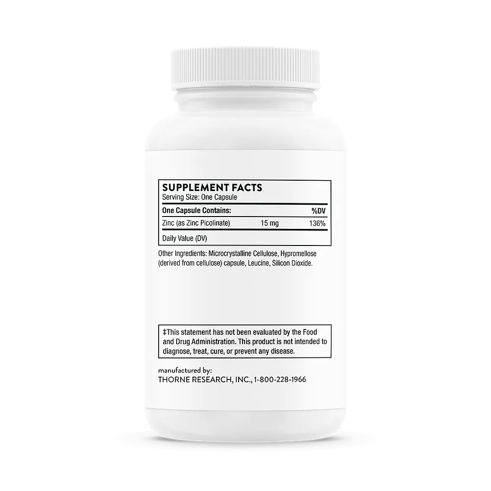 Піколінат цинку посилений Thorne Research Zinc Picolinate 30 мг 180 капсул - фото 5