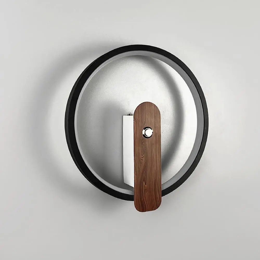 Бра у чорному корпусі із світлодіодним кільцем Ø 23,5 см Line F Арт. W788/2 BK - фото 5