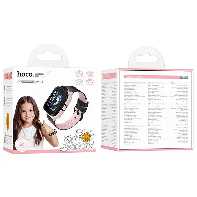 Дитячий смарт-годинник Hoco Y104 4G Children Phone-Watch Pink - фото 2