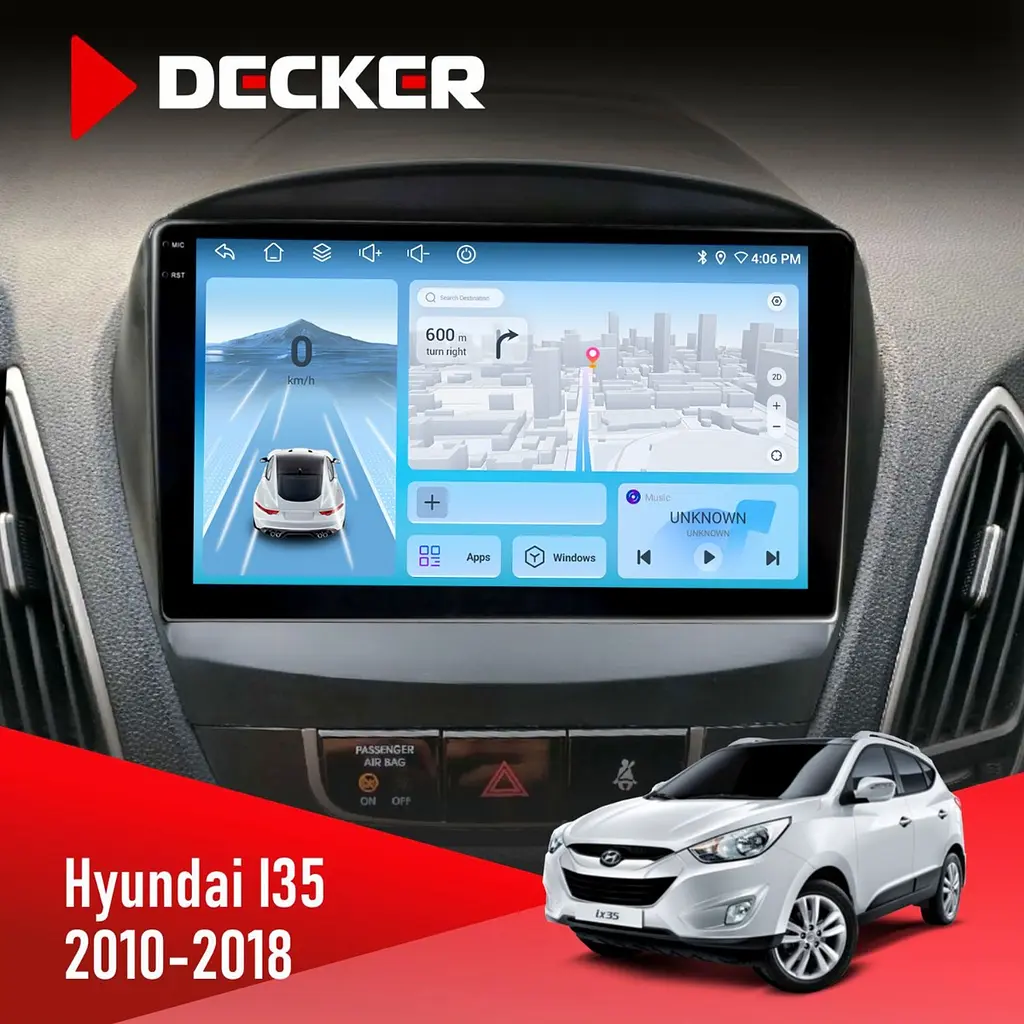 Штатна магнітола Hyundai ix35 2010-2018 Decker D9-010 6x128, DSP, 4G, 2K Decker (НФ-00004680)