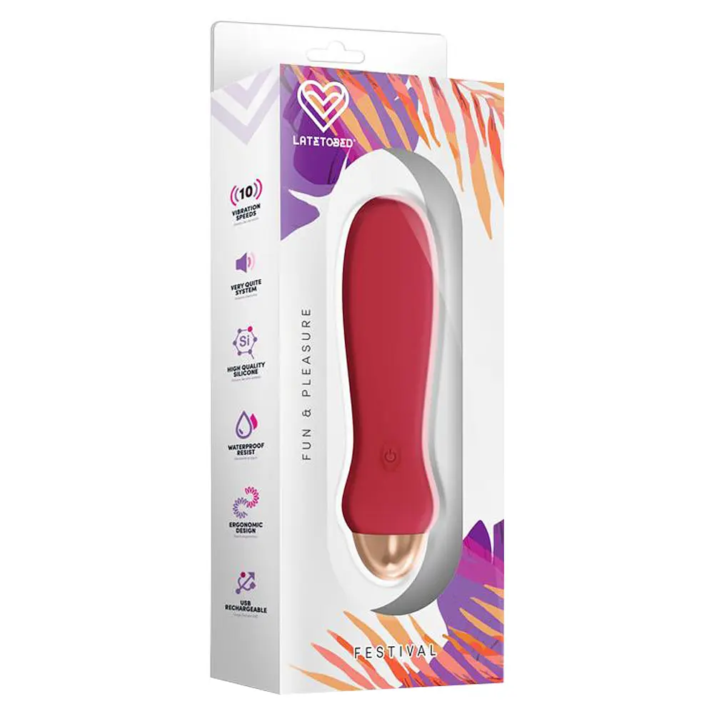 Вібратор для клітора Festival Luxo Red, 12 см (червоний) - фото 3