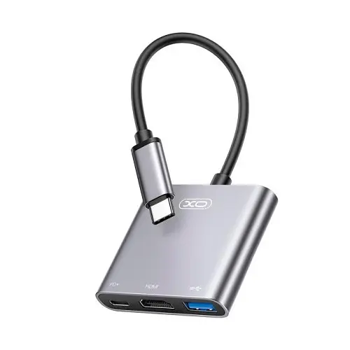 USB-Хаб XO HUB011 3 in 1 TYPE-C Multifunctional Docking Station Матова - фото 3