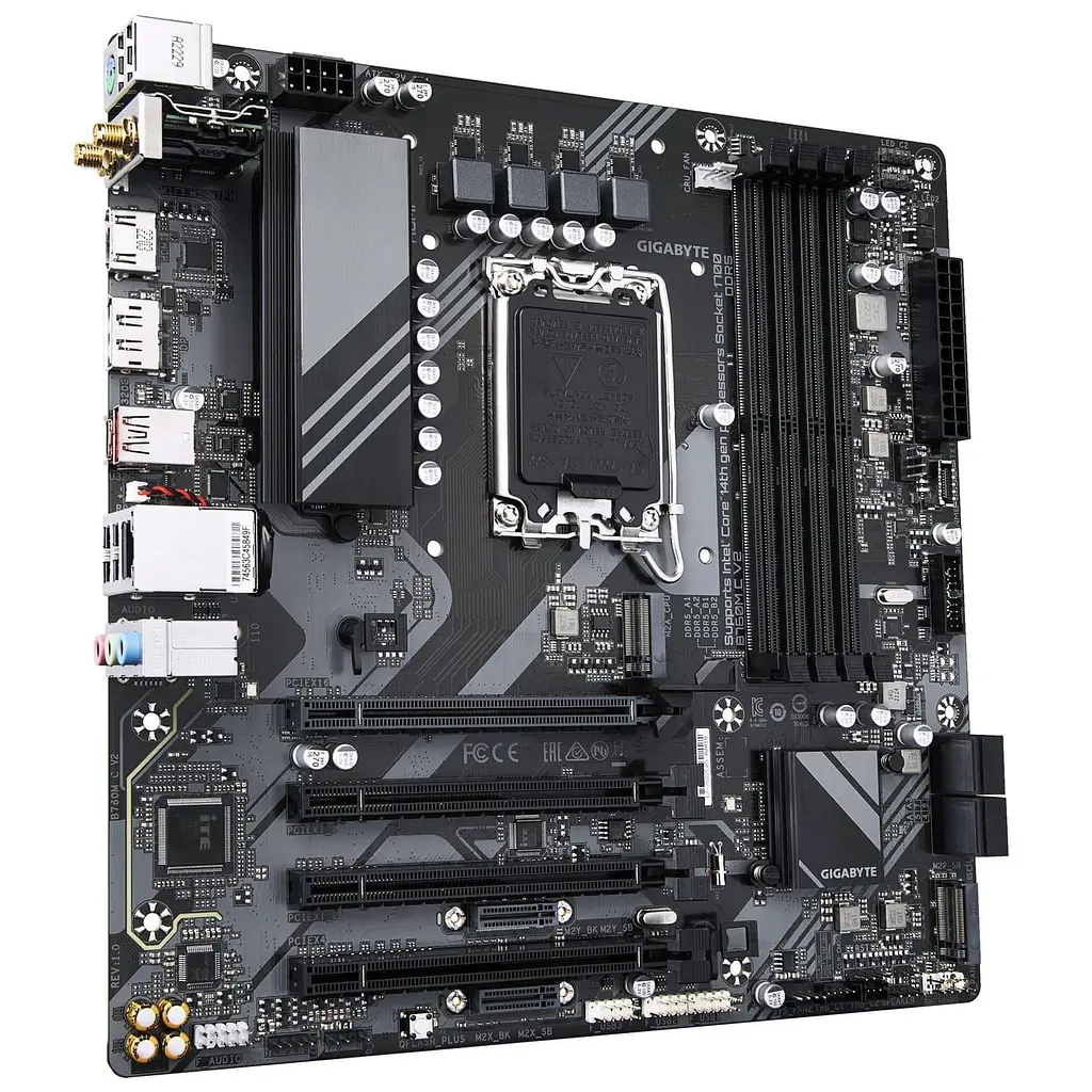 Материнська плата GIGABYTE B760M C V2 (B760M C V2) (Socket 1700, Intel B760, Micro-ATX) Б/в,U1 - фото 2