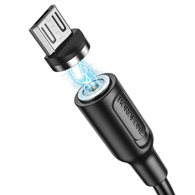 Кабель Borofone BX41 USB to Micro 2.4A 1 м PVC PVC connectors magnetic черный - фото 3