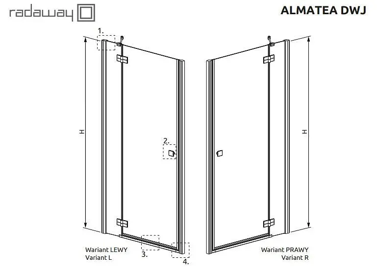 Душові двері Radaway Almatea DWJ 120 см 31402-01-12N - фото 3