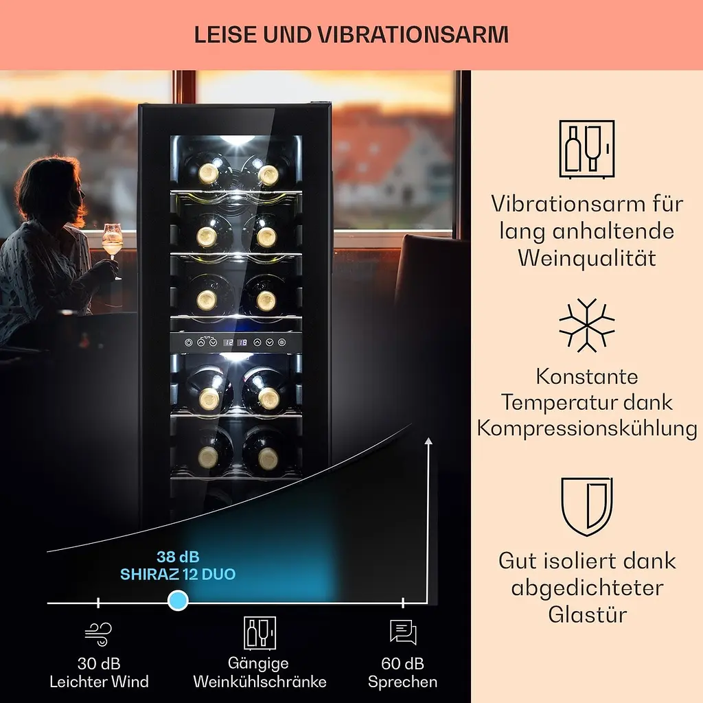 Винный холодильник Klarstein Shiraz 12 Duo (10041361) - фото 5