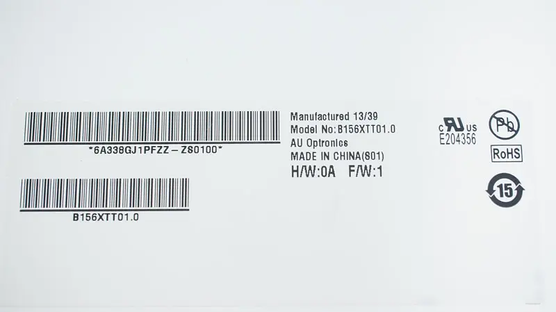 Матриця 15.6 B156XTT01.0 touch 1366х768, 40pin, LED, SLIM вертикальні вушки, глянцева, роз'єм праворуч знизу для ноутбука - фото 2