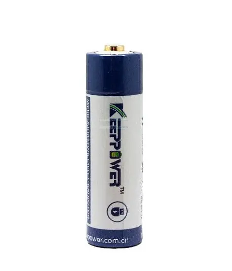 Акумулятор Keeppower P1495U 14500 3.6 V 950 mAh microUSB Синій з білим - фото 2