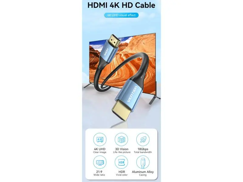 Кабель Vention HDMI to HDMI V2.0 8m Black (ALHSK) - фото 5