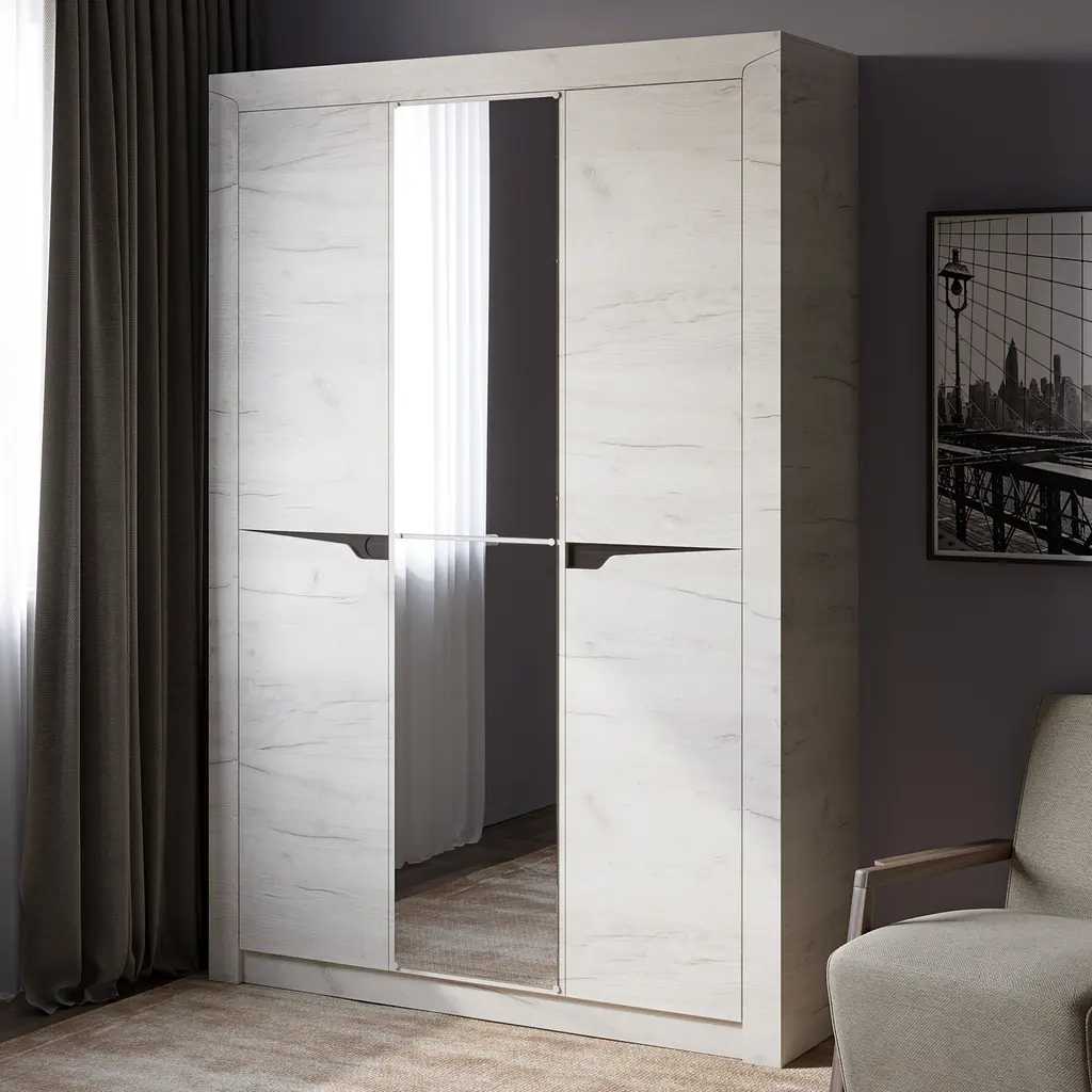 Шафа велика Еверест Ліберті з дзеркалом 1420 см Дуб Крафт Білий (DTM-2464) - фото 2