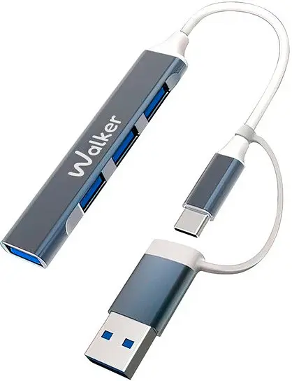 Хаб Walker WHUB-11 USB-A/C Gray