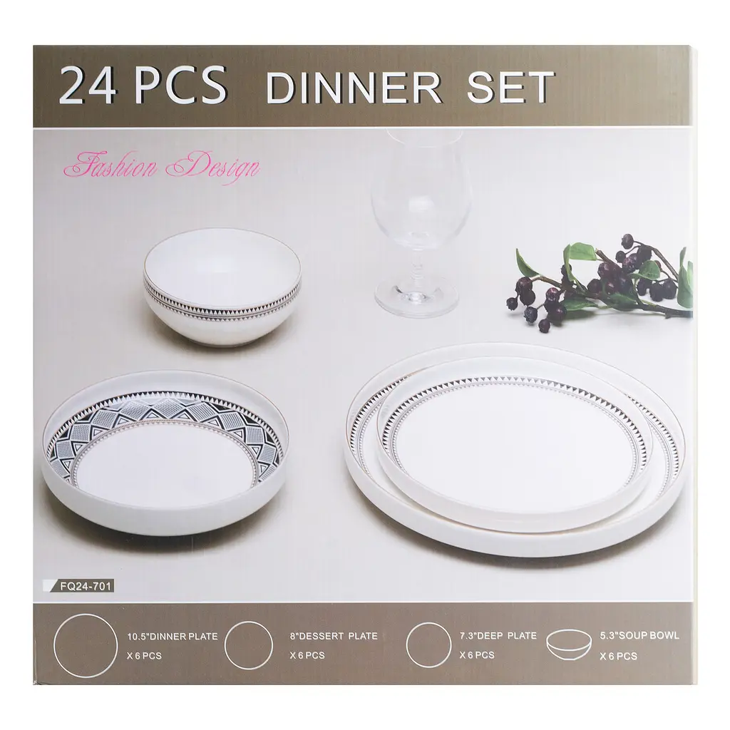 Столовий сервіз TS Kitchen на 6 персон порцеляновий Rose, рожевий HP23414 - фото 6