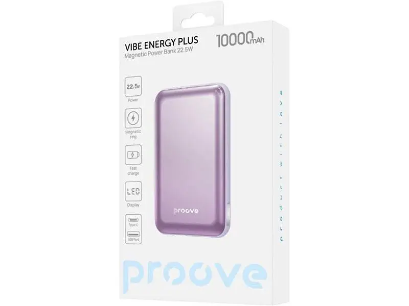 Зовнішній акумулятор (Power Bank) Proove Vibe Energy Plus 10000mAh Purple (PBVE15012209) - фото 5