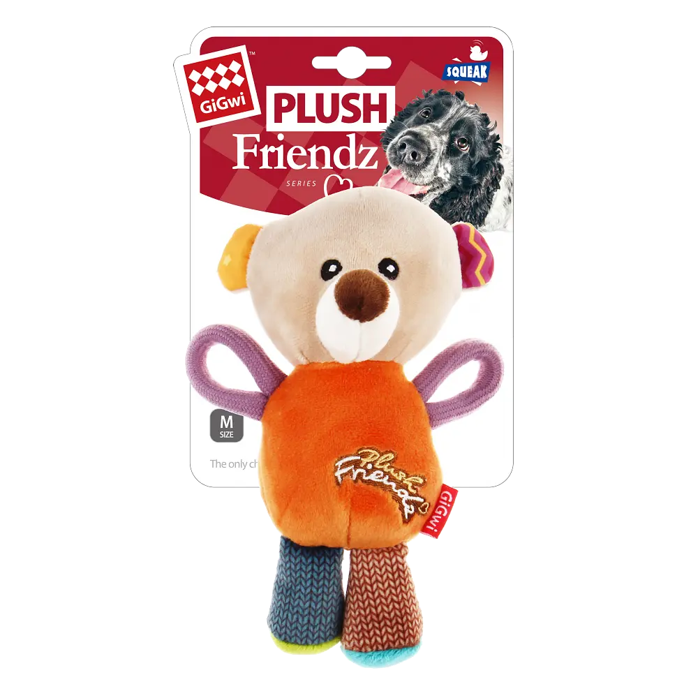 Іграшка для Собак Gigwi Plush Friendz Мишка з пищалкою 16х8х8 см - фото 5