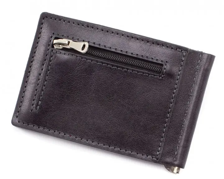 Стильный мужской зажим для денег из кожи GRANDE PELLE 12х8х1 см acs0024473 - фото 3