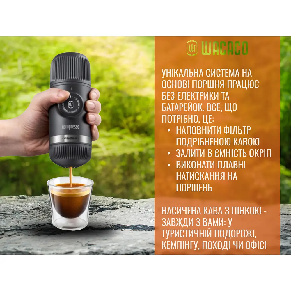 Эспрессо-кофеварка Wacaco Nanopresso (Серый) - фото 10