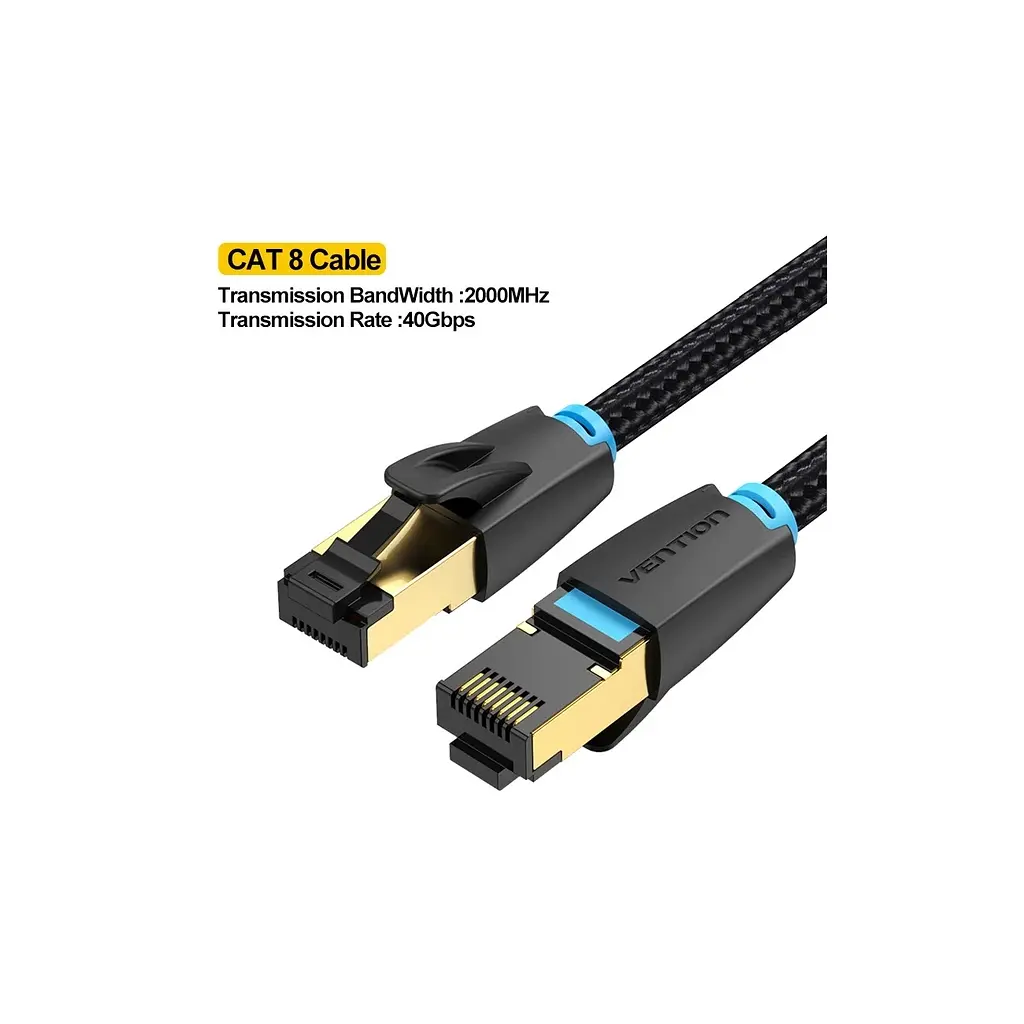 Патч-корд Vention 3 м, S/FTP Cat. 8 RJ-45 чорний (IKGBI) - фото 2
