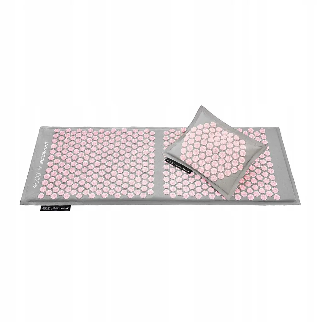 Килимок акупунктурний з подушкою 4FIZJO Eco Mat XL Аплікатор Кузнєцова 4FJ0515 Grey/Pink (P-5907739313607) - фото 3