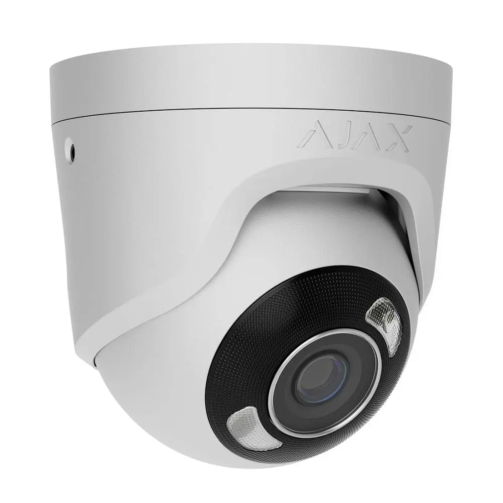 IP-відеокамера 5Mp Ajax TurretCam HL (5 Mp/2.8 mm) White f=2.8mm, ІЧ+LED-підсвічування, з мікрофоном (26-00667) - фото 2