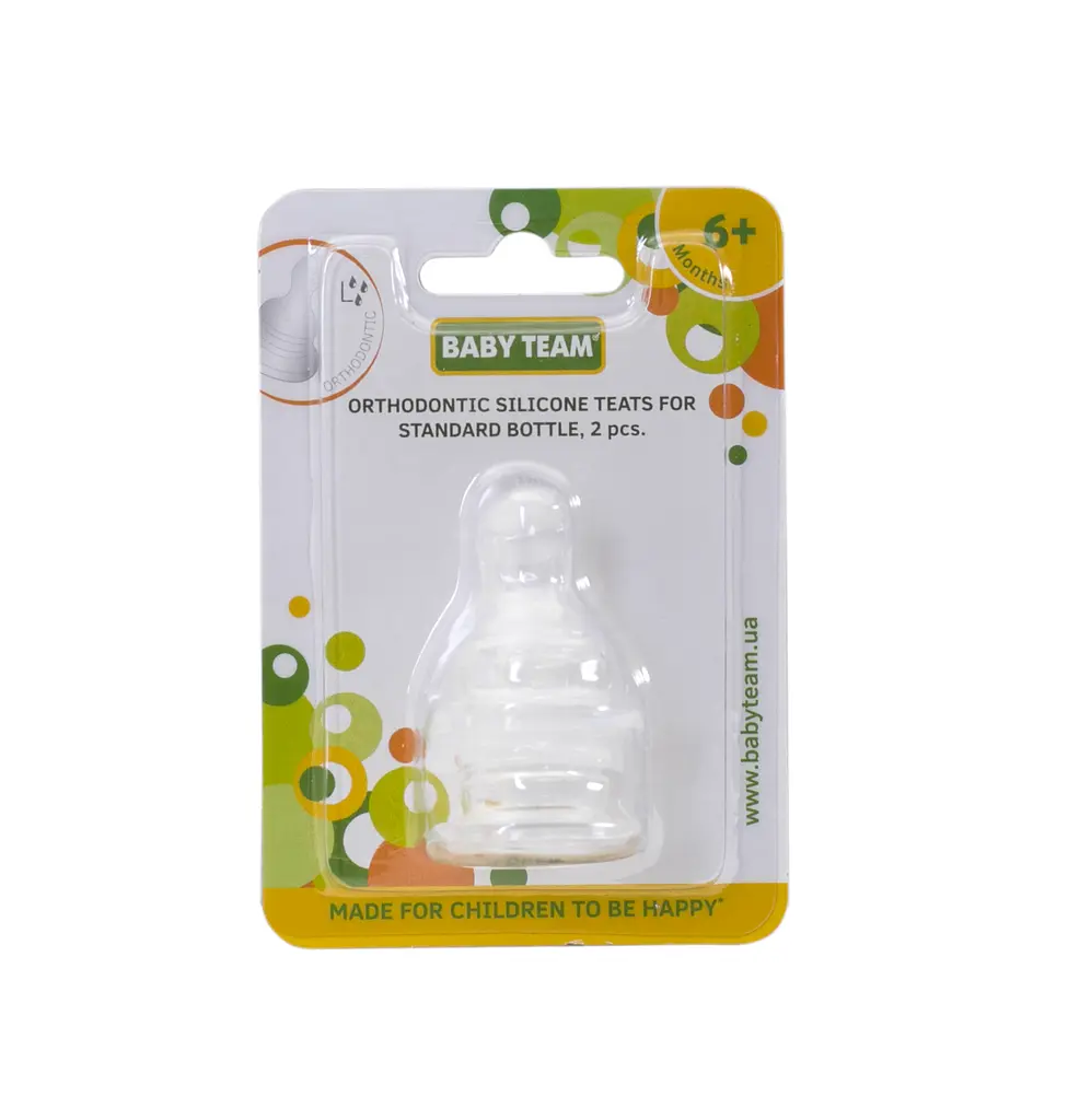 Соска силиконовая Baby Team, ортодонтическая, от 6 мес., быстрый поток, 2 шт. (2003) - фото 4