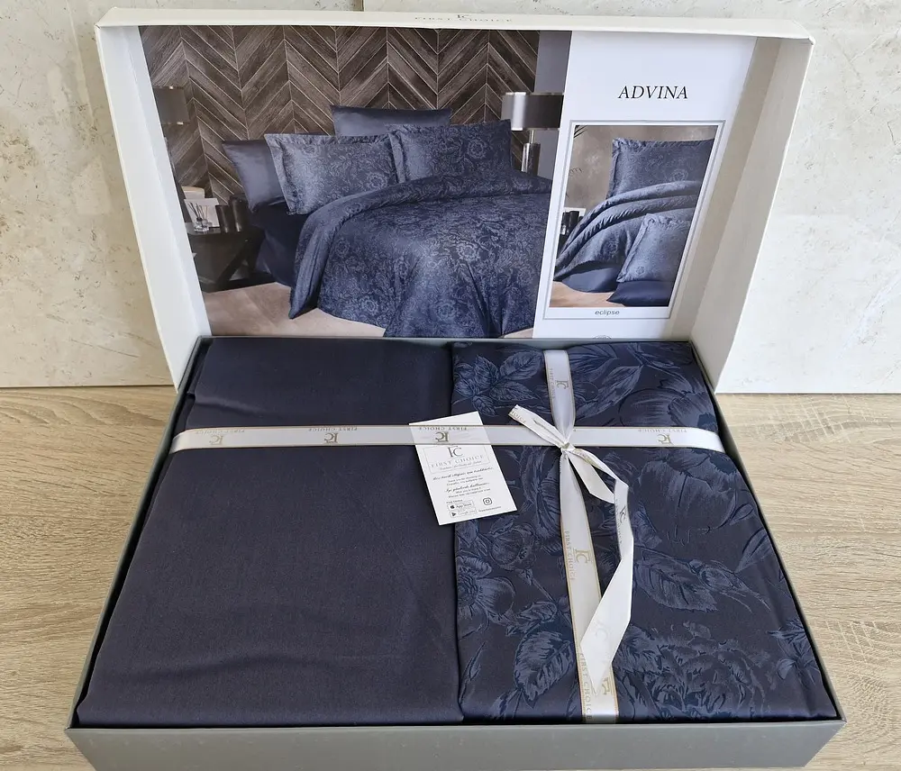 Турецька постільна білизна First Choice Cotton Satin Advina Eclipse євро - фото 2