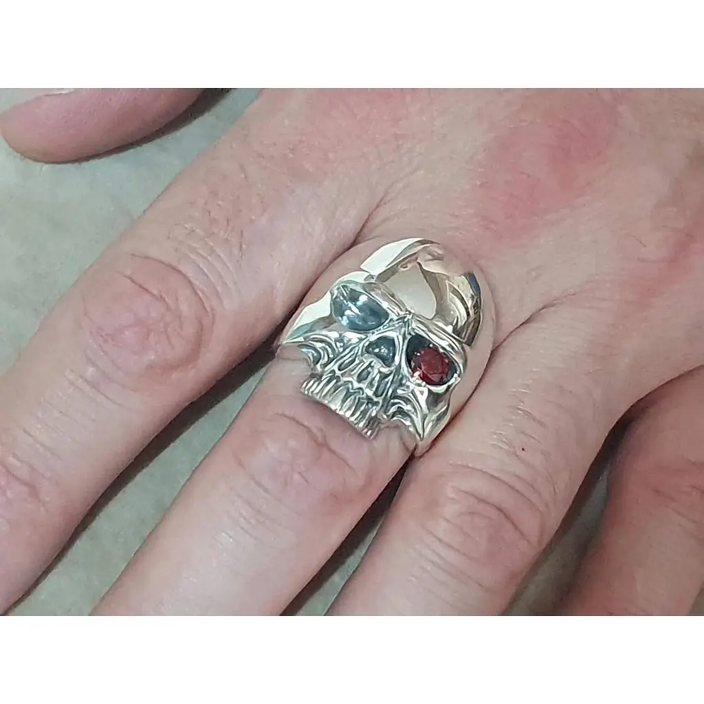 Срібна чоловіча печатка Vegas Череп. 60002РЧ 22 - фото 2
