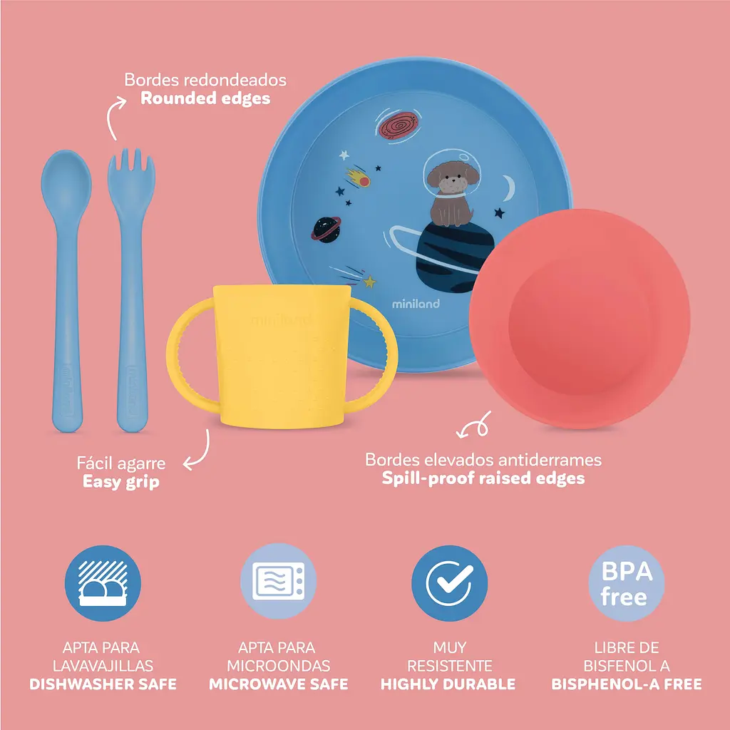 Набір дитячого посуду Miniland Explore Mealset 5 предметів (89614) - фото 2